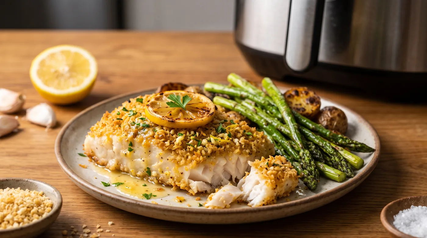 Air‑Fried Lemon‑Garlic Cod with Crispy Panko Crunch