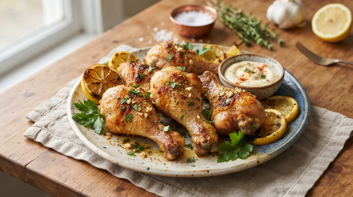 Crispy Lemon‑Garlic Air‑Fryer Drumsticks